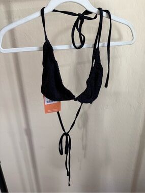 Classic Black Tie-Back Triangle Bikini Top